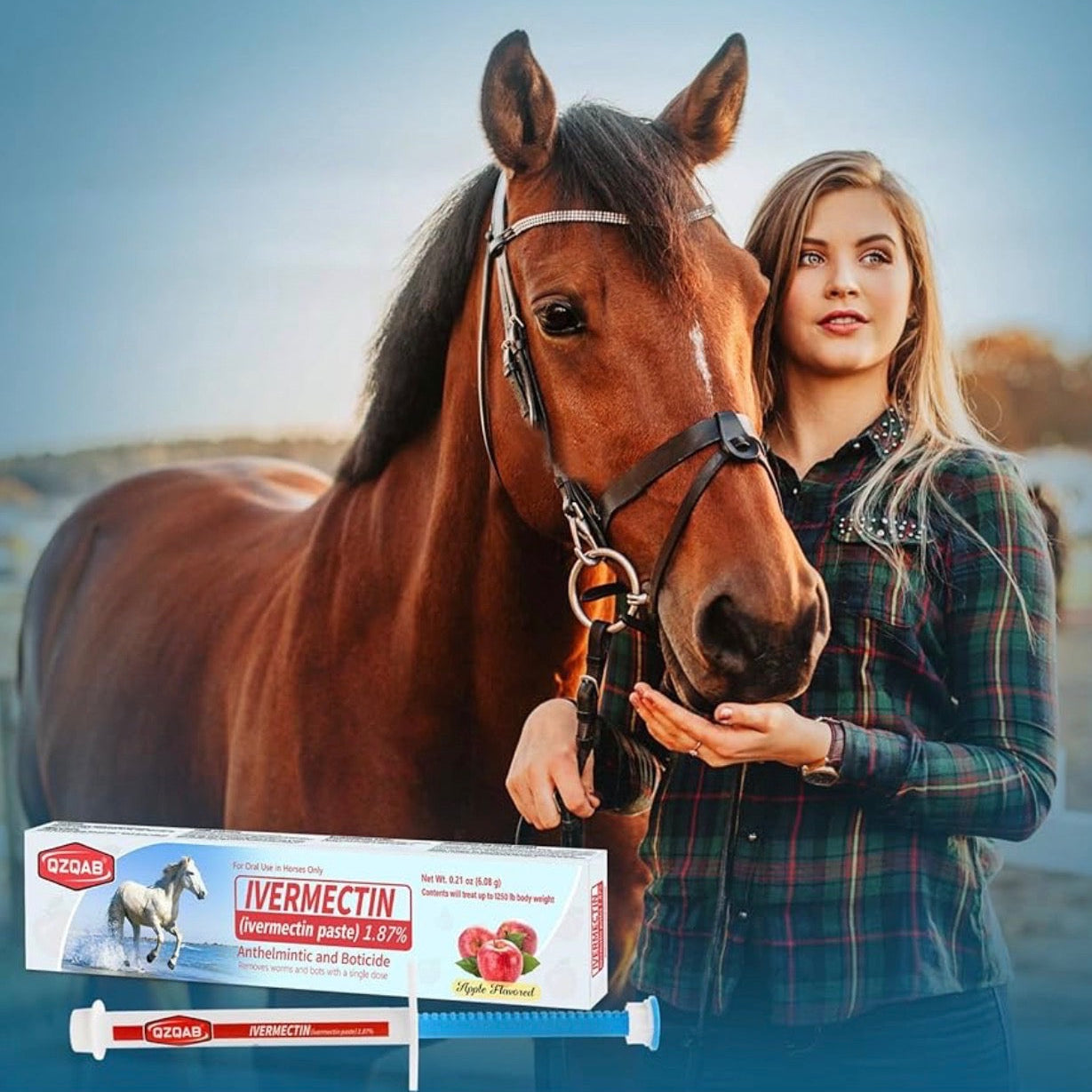 1.87% IVERMECTIN DEWORMER APPLE FLAVOR TUBE